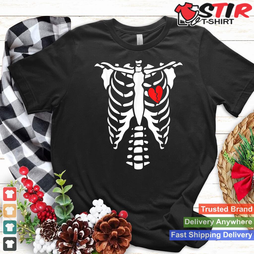 Funny Skeleton With Heart Halloween Costume Rib Cage Anatomy