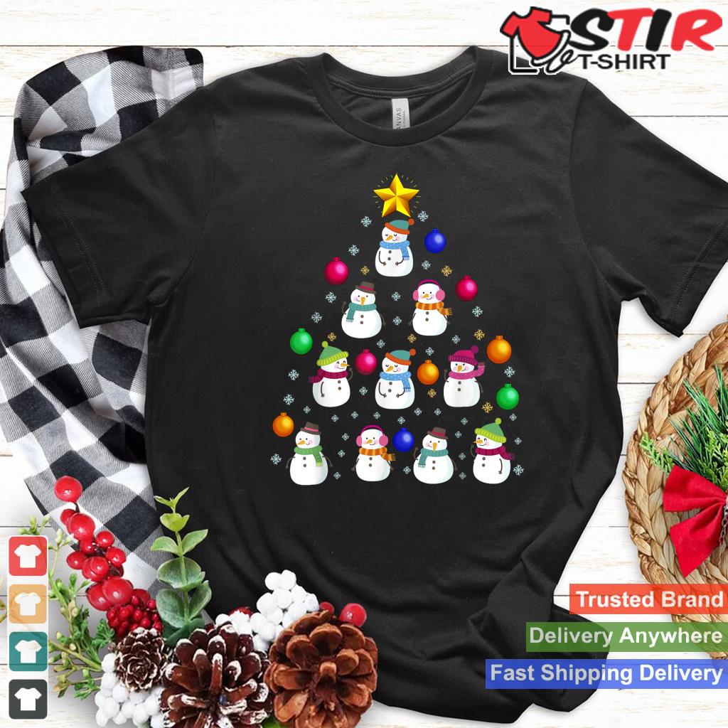 Funny Snowman Christmas Tree T Shirt Ornament Decor Gift