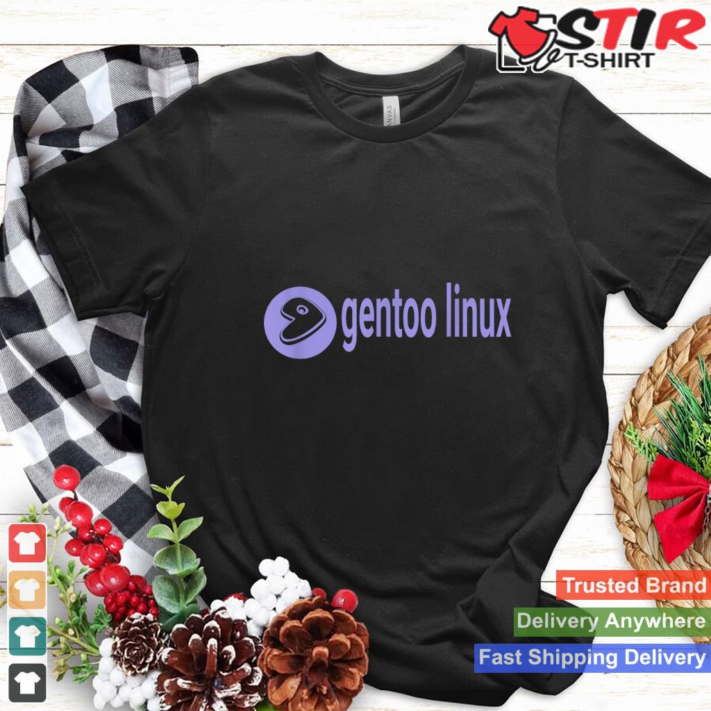 Gentoo Linux Lover Tee Purple Tagline & Logo Open Source Os