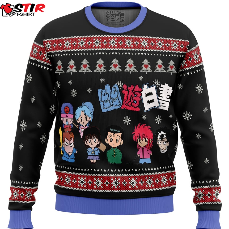 Ghost Fighter Yuyu Hakusho Chibis Ugly Christmas Sweater Stirtshirt