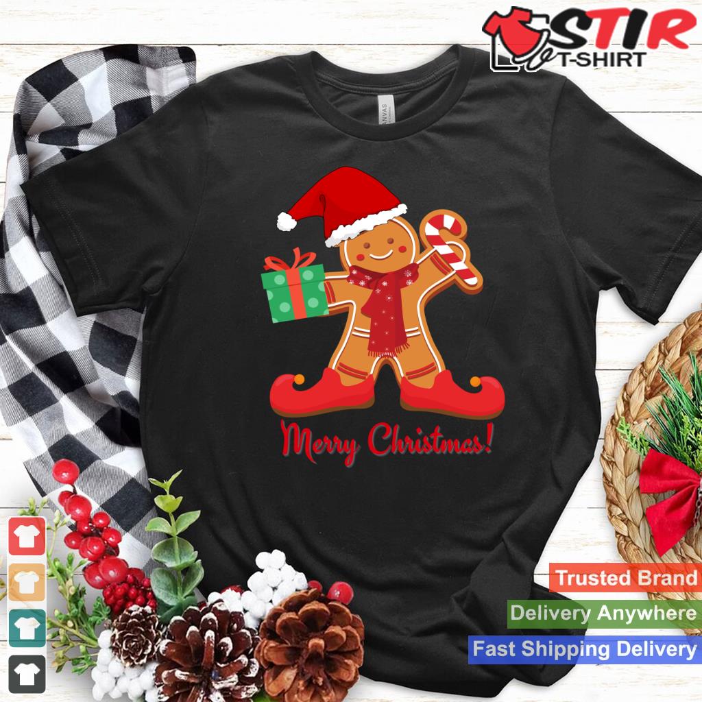Gingerbread Man Cookies Cane Candy Christmas Holidays Long Sleeve