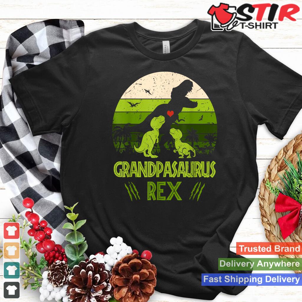 Grandpasaurus Rex 2 Kids Sunset Tshirt For Fathers Day Gift