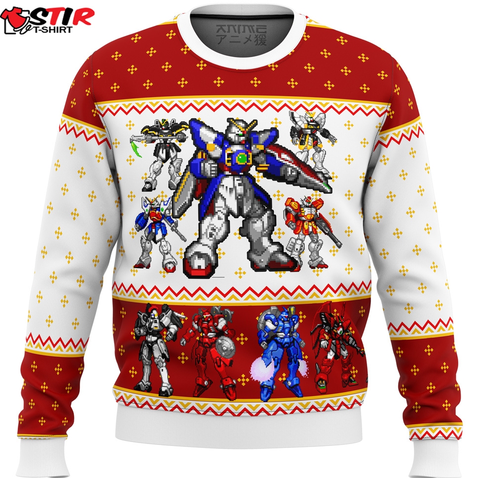 Gundam Wing Sprites Ugly Christmas Sweater Stirtshirt