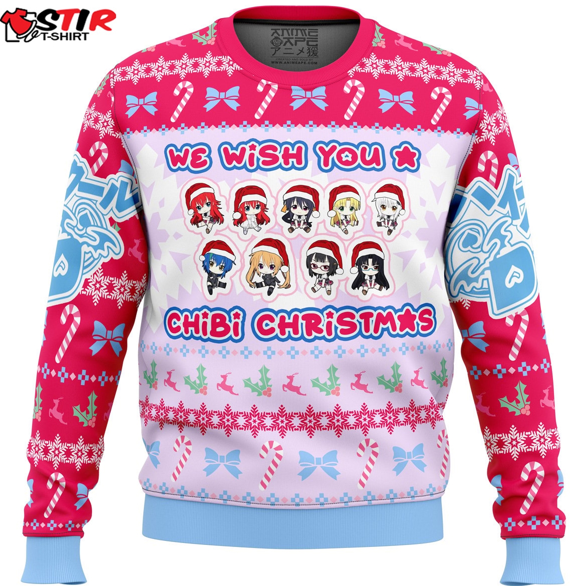 High School Dxd Chibi Girls Ugly Christmas Sweater Stirtshirt