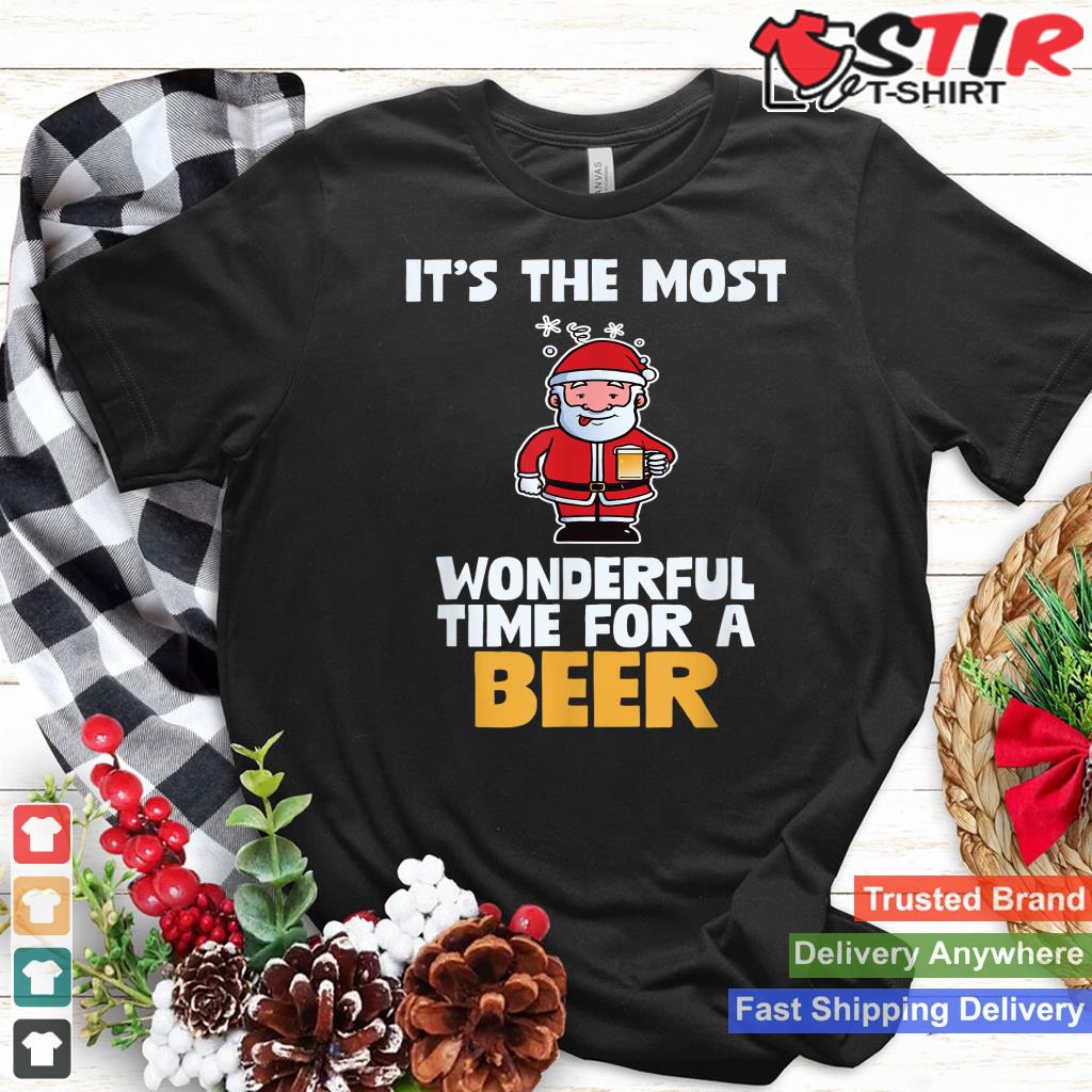 It's The Most Wonderful Time For A Beer Funny Santa