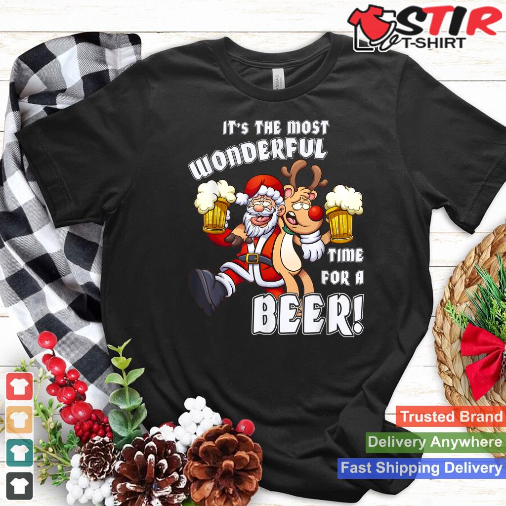 It's The Most Wonderful Time For A Beer Santa Funny Xmas