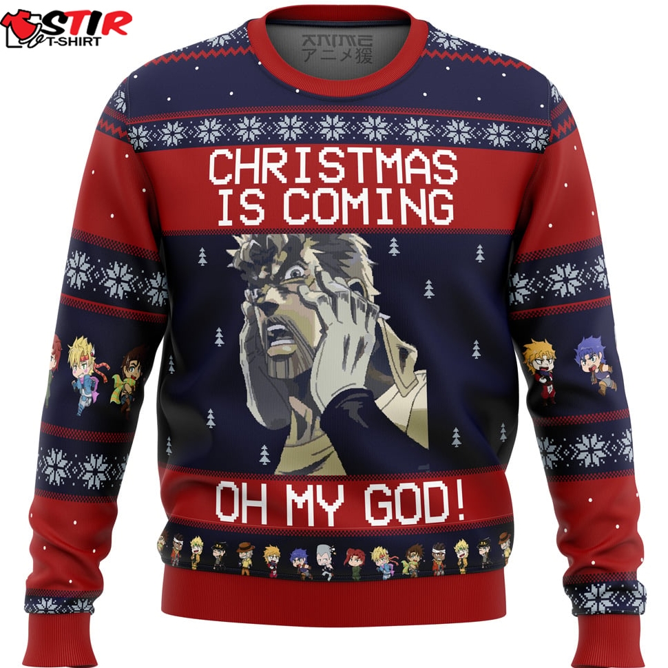 JojoS Bizarre Adventure Joseph Joestar Oh My God Ugly Christmas Sweater Stirtshirt