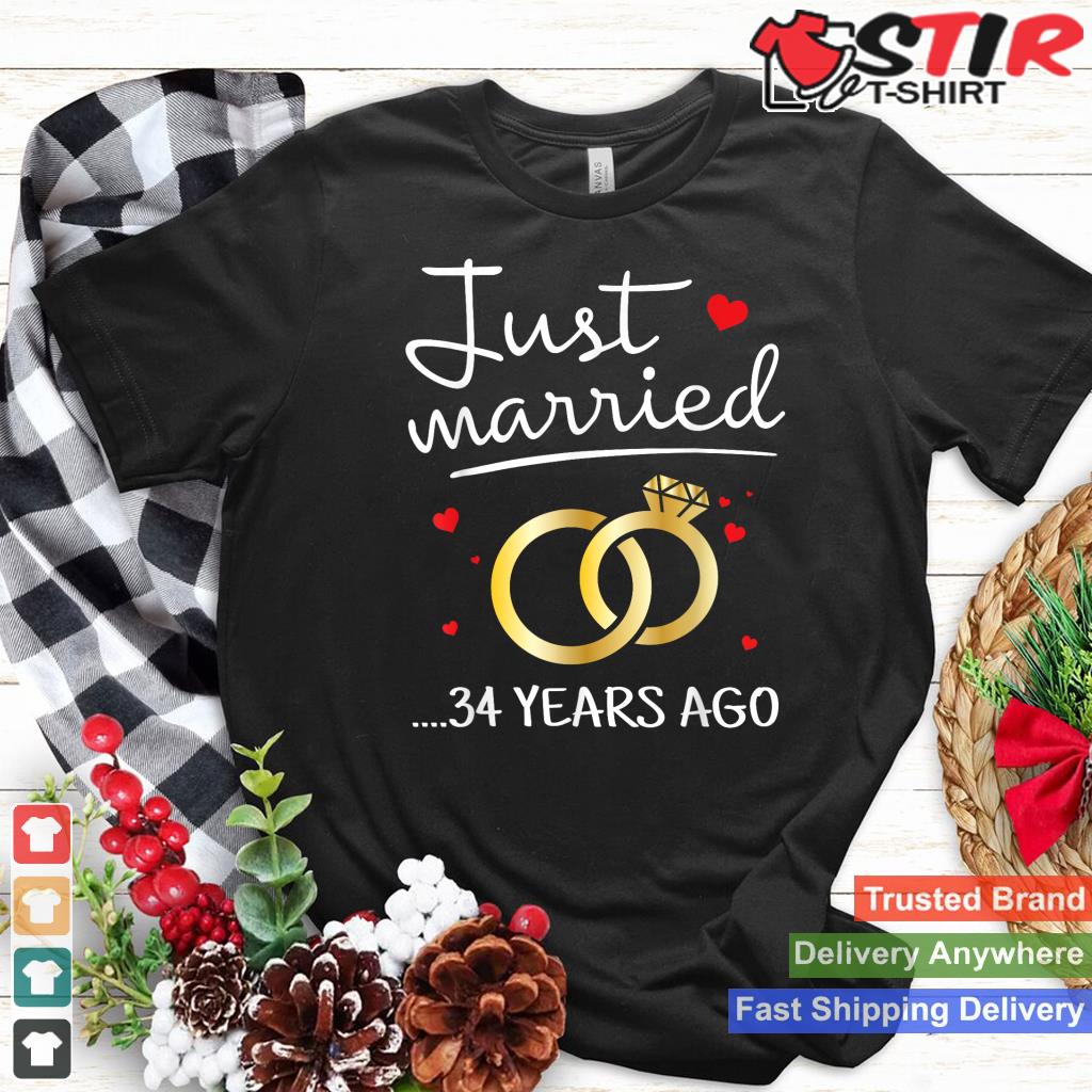 Just Married 34 Years Ago Funny Couple 34Th Anniversary Gift