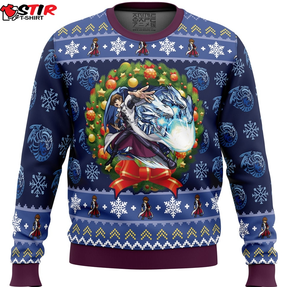 Kaiba Blue Eyes White Dragon Christmas Yugioh Ugly Christmas Sweater Stirtshirt