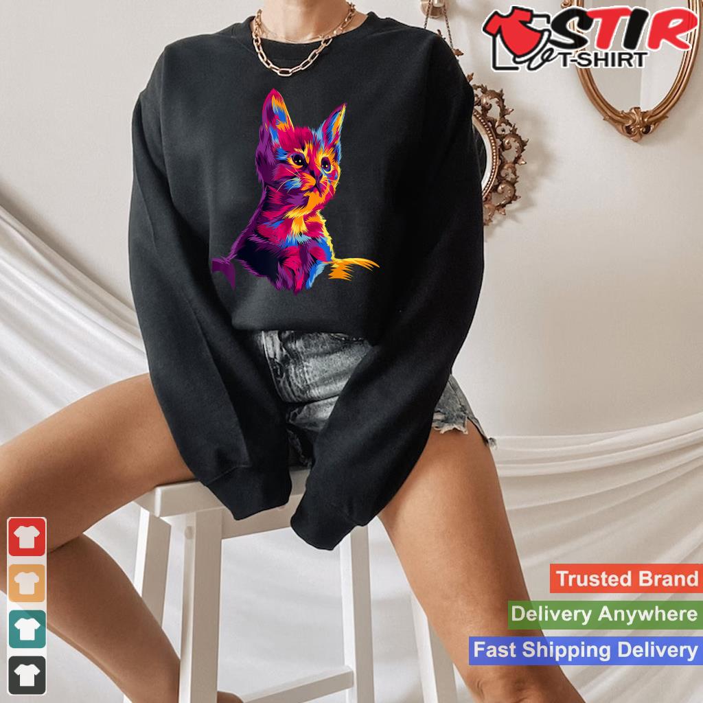 Kitten Colorful Art Gifts For Cat Lovers, Cat Dad, Cat Mom_1 Shirt Hoodie Sweater Long Sleeve