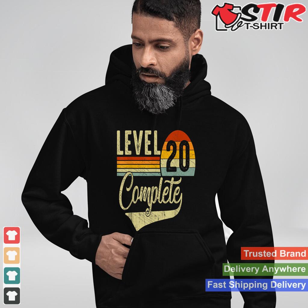 Level 20 Complete Retro Video Gamers Couple 20Th Anniversary Shirt Hoodie Sweater Long Sleeve
