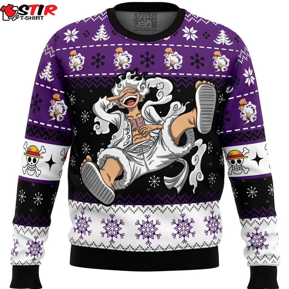 Luffy Gear 5 Sun God Nika One Piece Ugly Christmas Sweater Stirtshirt