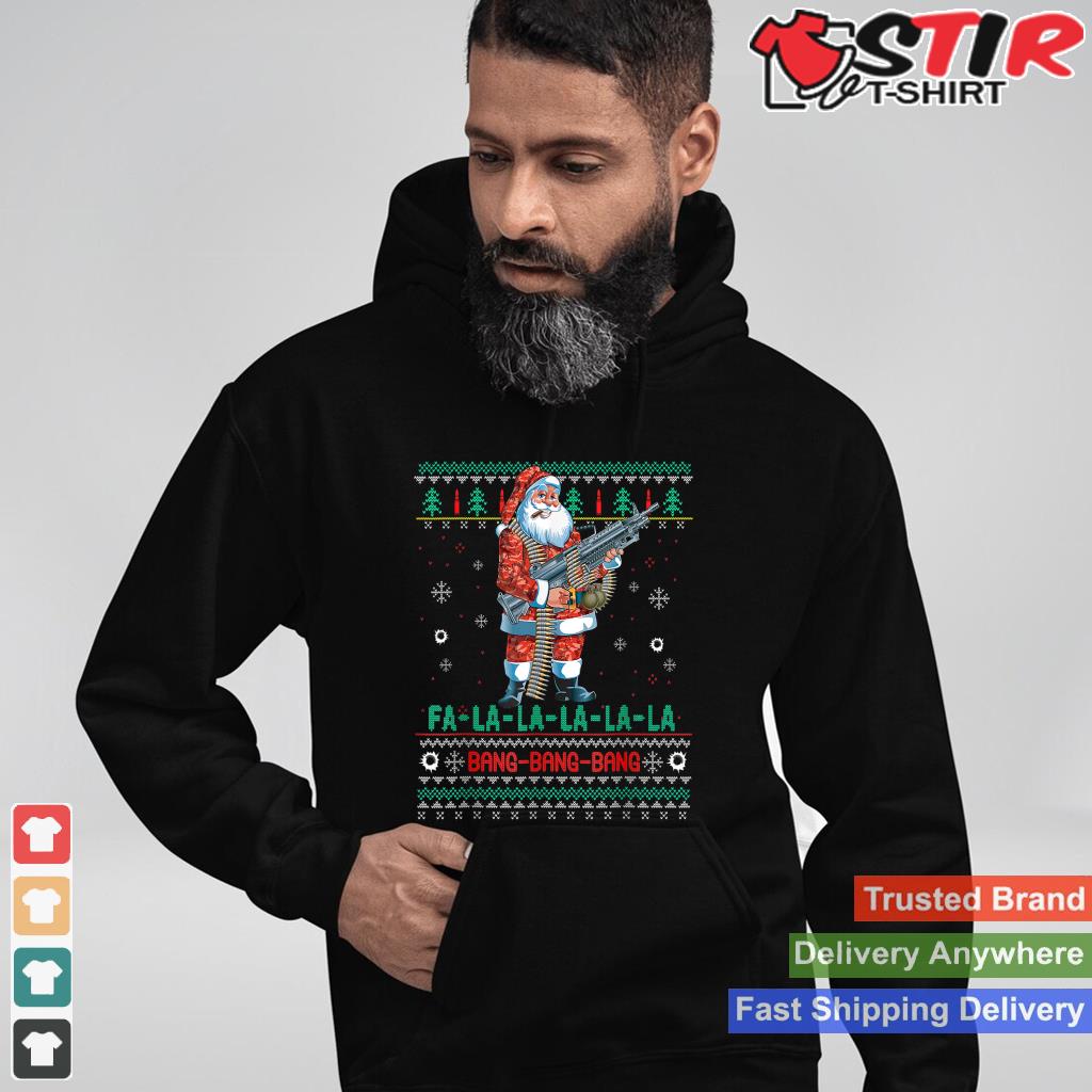 Machine Santa Claus Gun Lover Ugly Christmas Sweater_1 Shirt Hoodie Sweater Long Sleeve