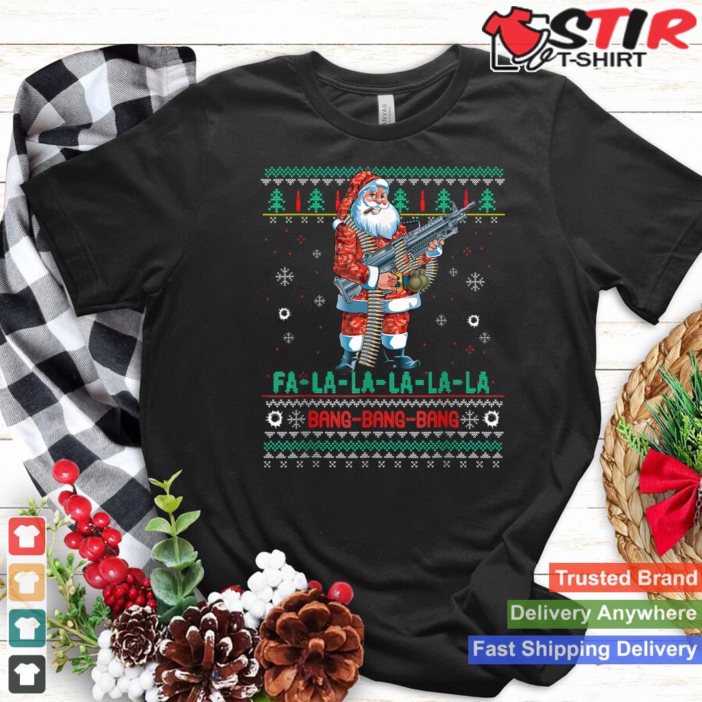 Machine Santa Claus Gun Lover Ugly Christmas Sweater_1 Shirt Hoodie Sweater Long Sleeve