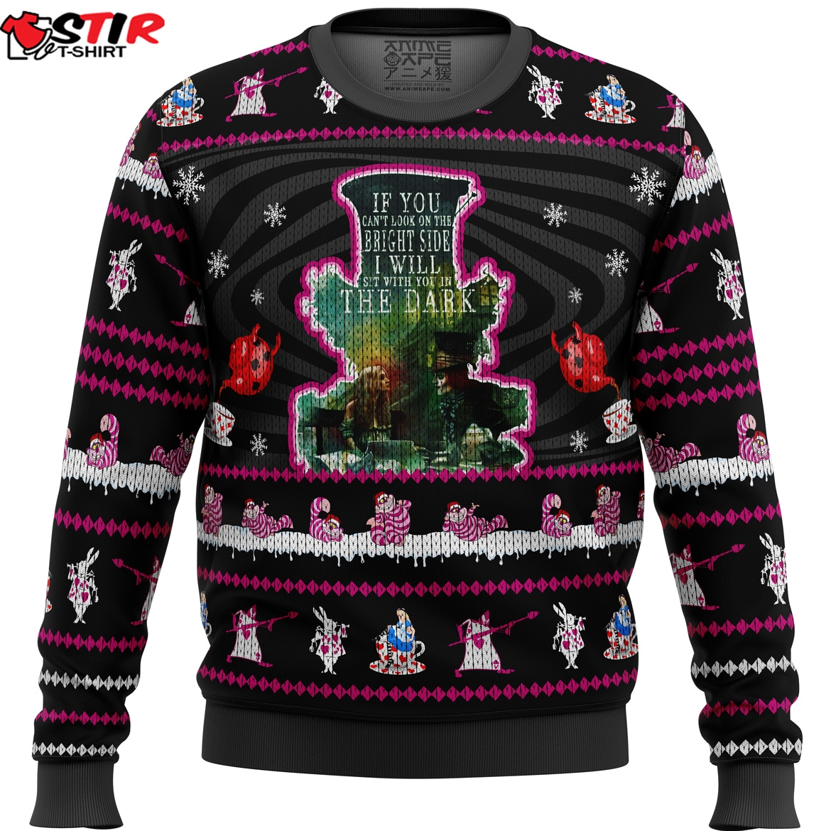 Mad Hatter Alice In Wonderland Ugly Christmas Sweater Stirtshirt