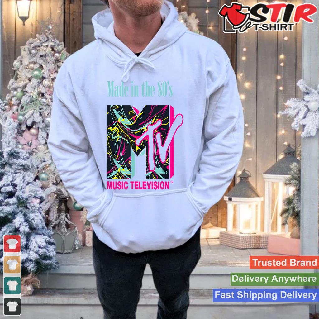 Mademark X Mtv   The Official Mtv Logo With Abstract Funky New Wave Lines Shirt Hoodie Sweater Long Sleeve