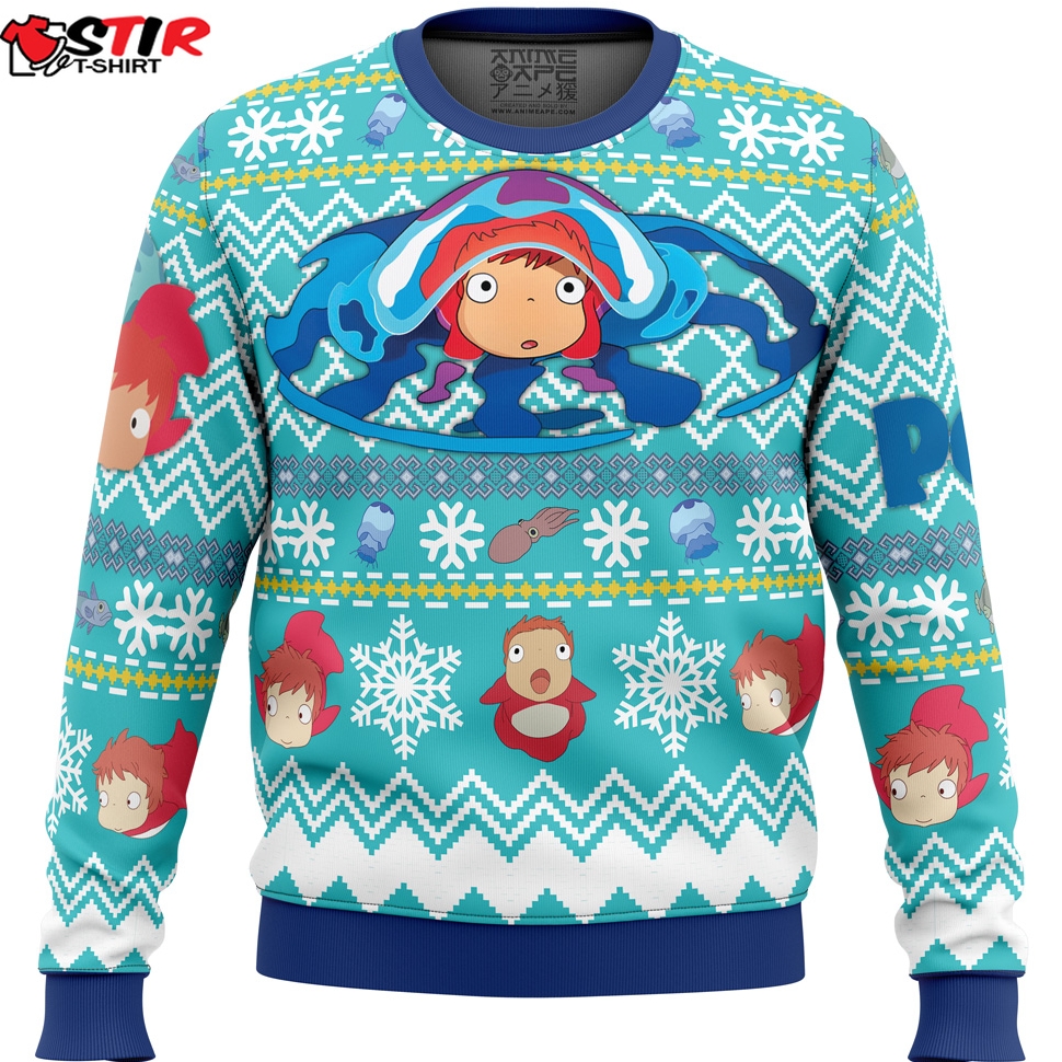 Magical Ponyo Studio Ghibli Ugly Christmas Sweater Stirtshirt