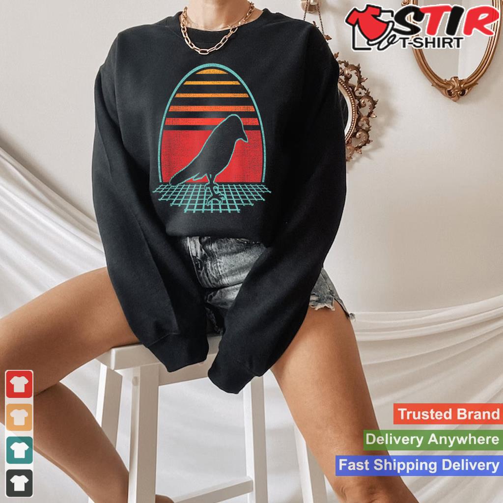 Magpie Bird Retro Vintage 80S Style Birding Gift Shirt Hoodie Sweater Long Sleeve