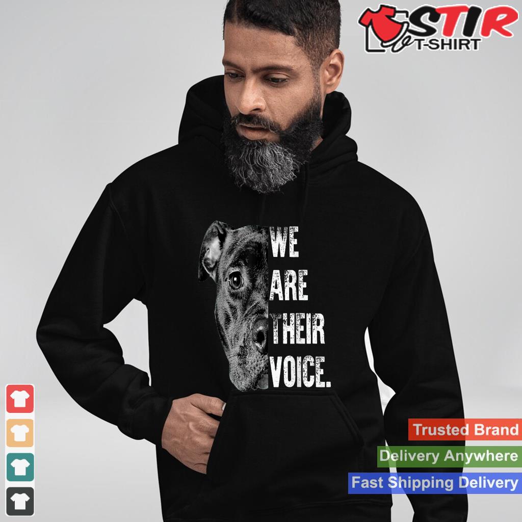Man Woman Love Pitbull  We Are Their Voice Shirt Hoodie Sweater Long Sleeve