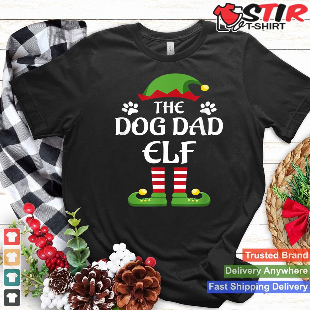 Mens Dog Dad Elf Family Matching Group Christmas