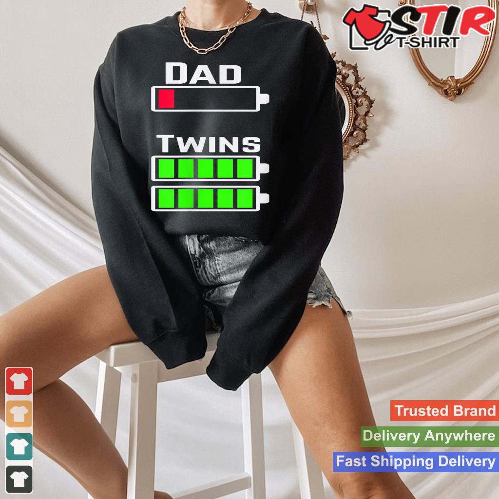 Mens Tired Twin Dad Low Battery Charge Full Battery Kids Shirt Hoodie Sweater Long Sleeve