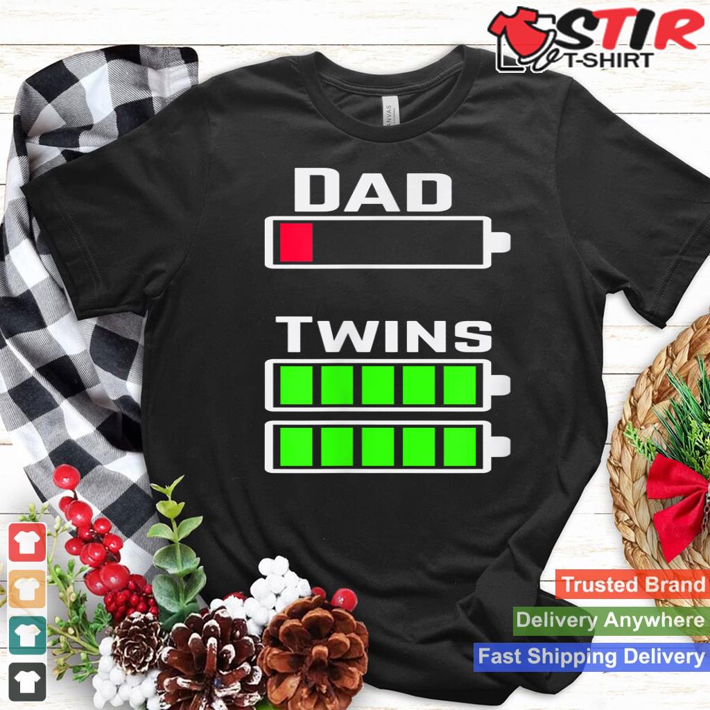 Mens Tired Twin Dad Low Battery Charge Full Battery Kids Shirt Hoodie Sweater Long Sleeve