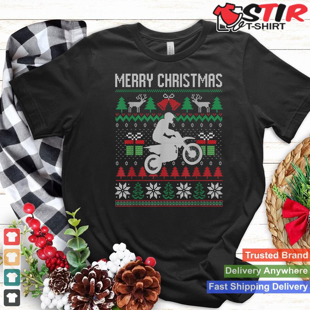 Merry Christmas Dirt Bike Santa Funny Family Matching Xmas