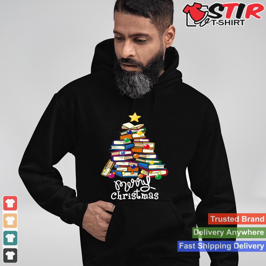Merry Christmas Tree Shirt Love Reading Books Librarian Nerd_1 Shirt Hoodie Sweater Long Sleeve