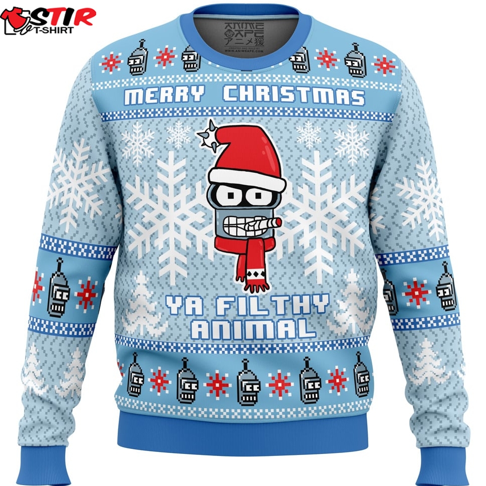 Merry Christmas Ya Filthy Animal Futurama Ugly Christmas Sweater Stirtshirt