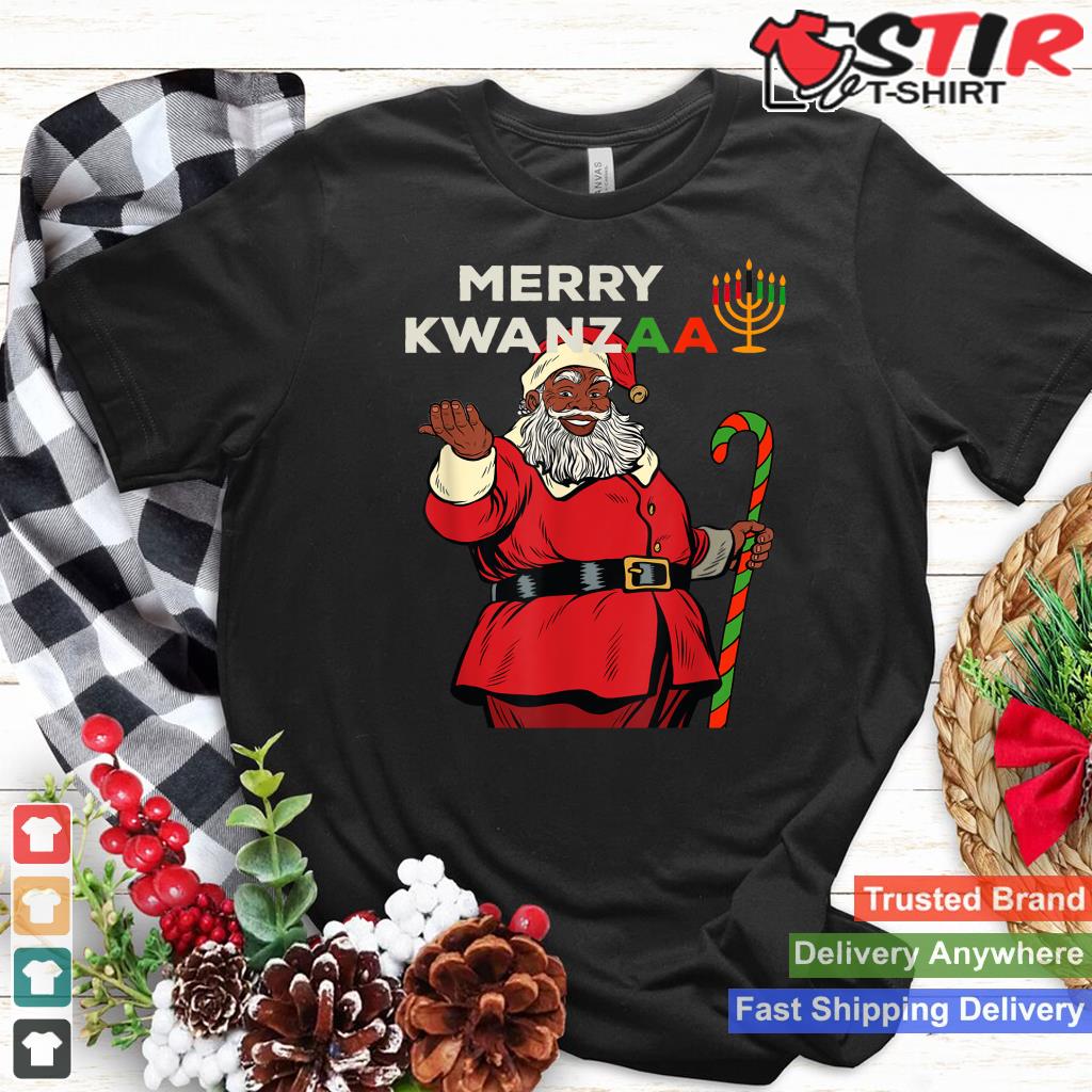 Merry Kwanzaa Santa Black Christmas African American_1 Shirt Hoodie Sweater Long Sleeve