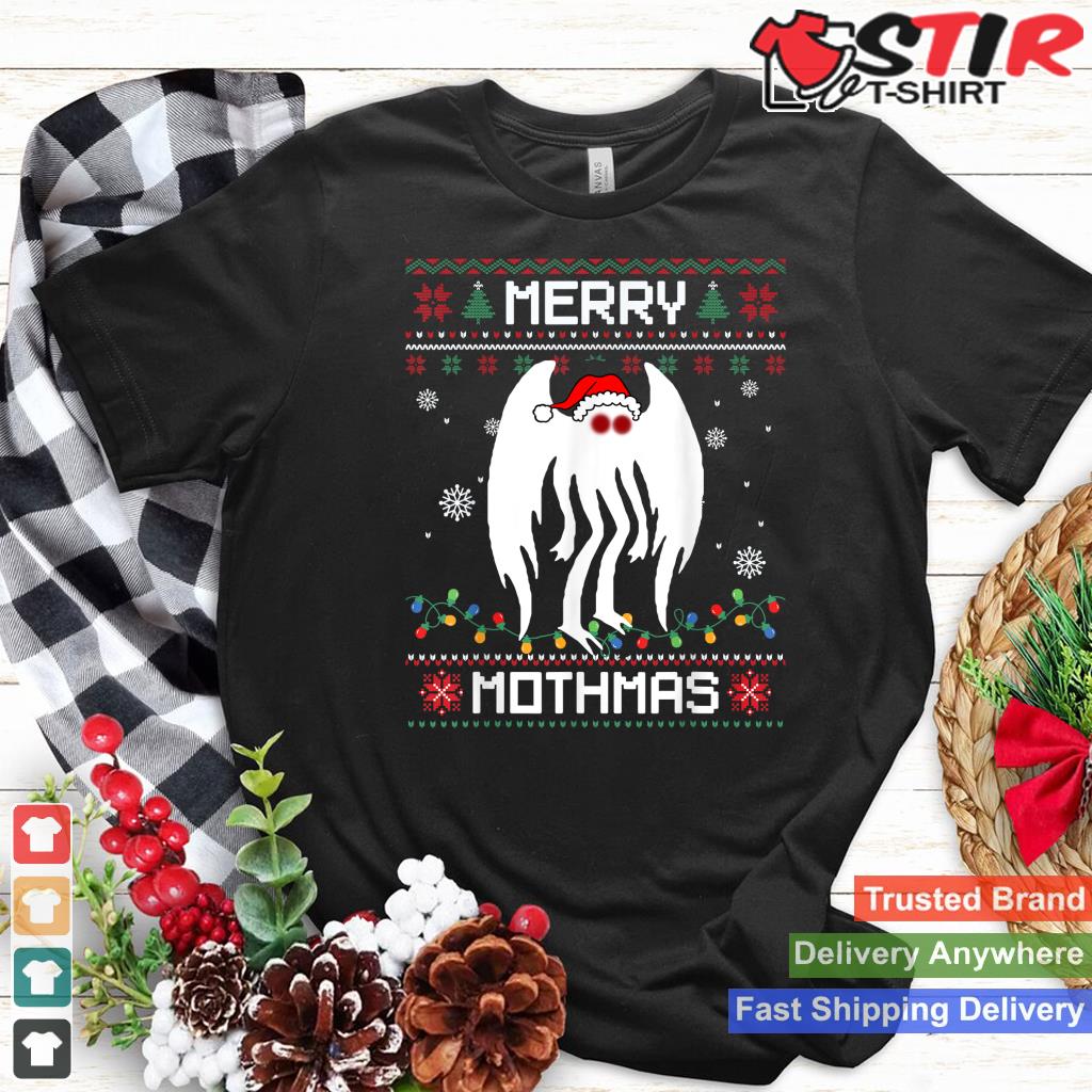 Merry Mothmas Santa Mothman Ugly Christmas Sweater Shirt Hoodie Sweater Long Sleeve