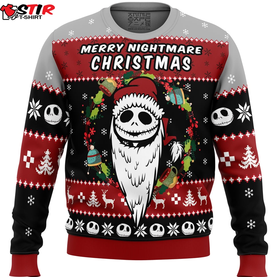 Merry Nightmare The Nightmare Before Christmas Ugly Christmas Sweater Stirtshirt