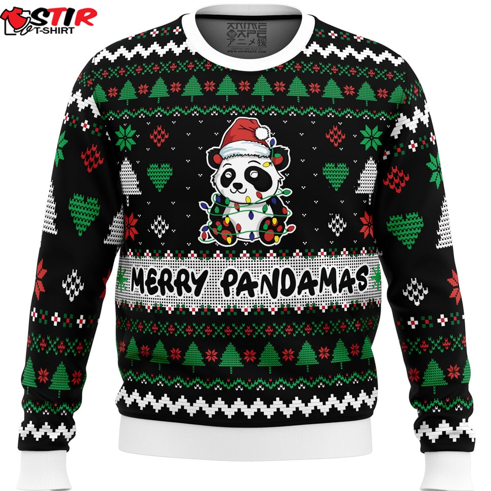 Merry Pandamas Pop Culture Ugly Christmas Sweater Stirtshirt