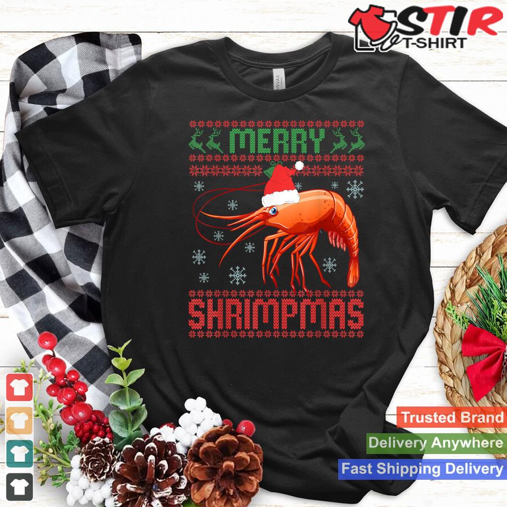 Merry Shrimpmas Funny Shrimp Ugly Christmas Sweater Seafish Shirt Hoodie Sweater Long Sleeve