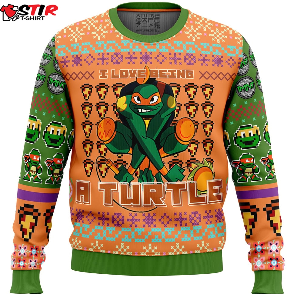 Michelangelo Rise Of The Teenage Mutant Ninja Turtles Ugly Christmas Sweater Stirtshirt