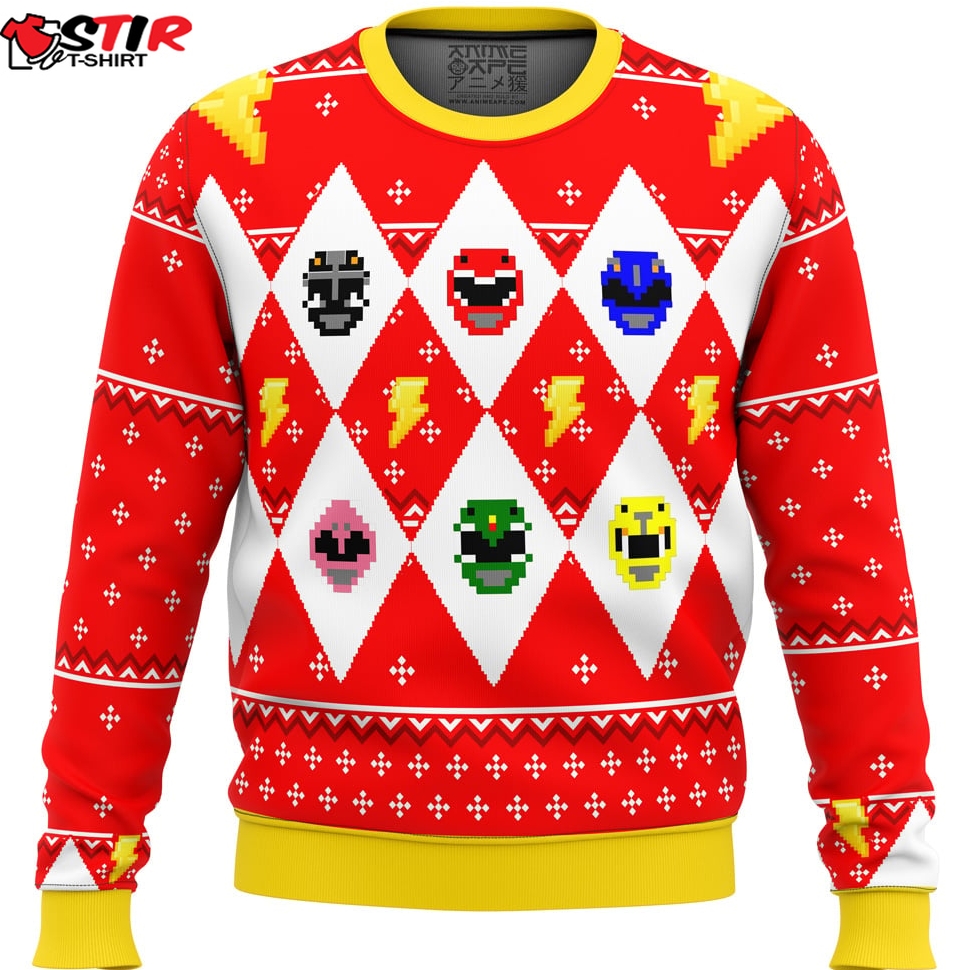 Mighty Morphin Power Rangers Ugly Christmas Sweater Stirtshirt