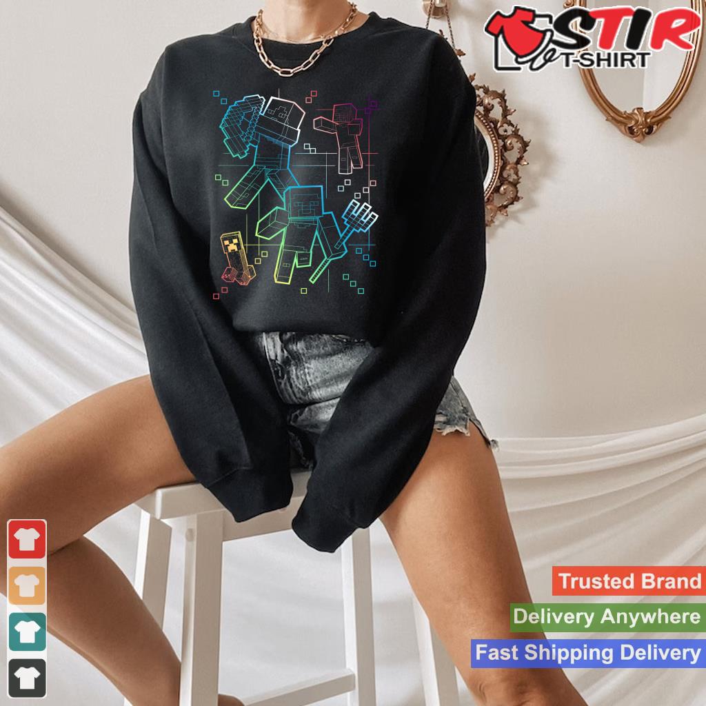 Minecraft Group Shot Rainbow Collage Long Sleeve Shirt Hoodie Sweater Long Sleeve