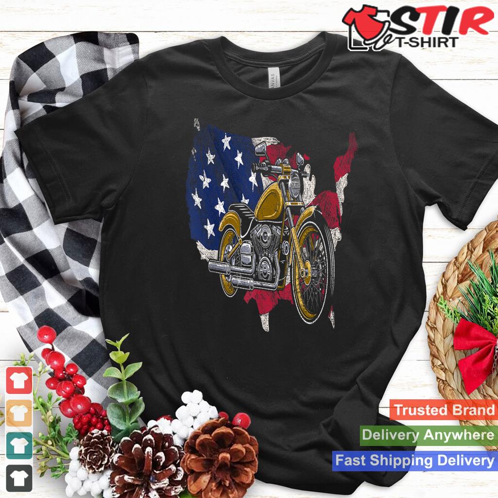 Motorcycle Rider American Pride Bike Riding Us Flag Biker Shirt Hoodie Sweater Long Sleeve