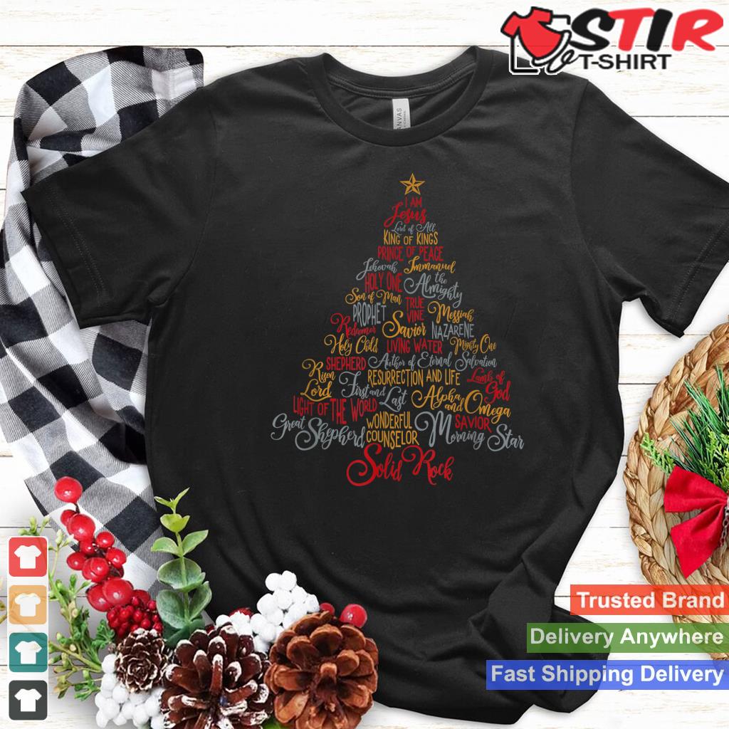 Names Of Jesus Christmas Tree Gift Amazing Xmas Tree Gift Shirt Hoodie Sweater Long Sleeve