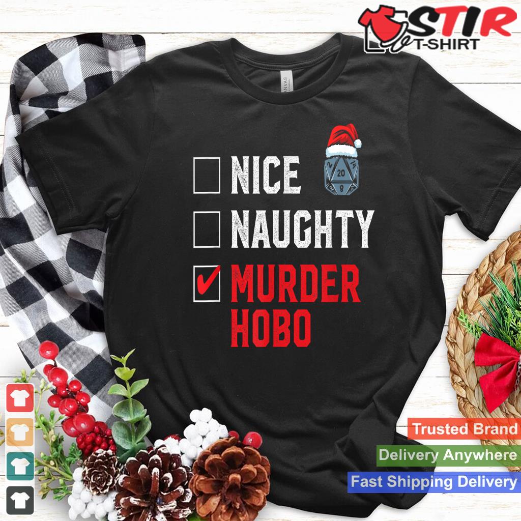 Naughty Nice Murder Hobo D20 Tabletop Gamer Funny Christmas_1