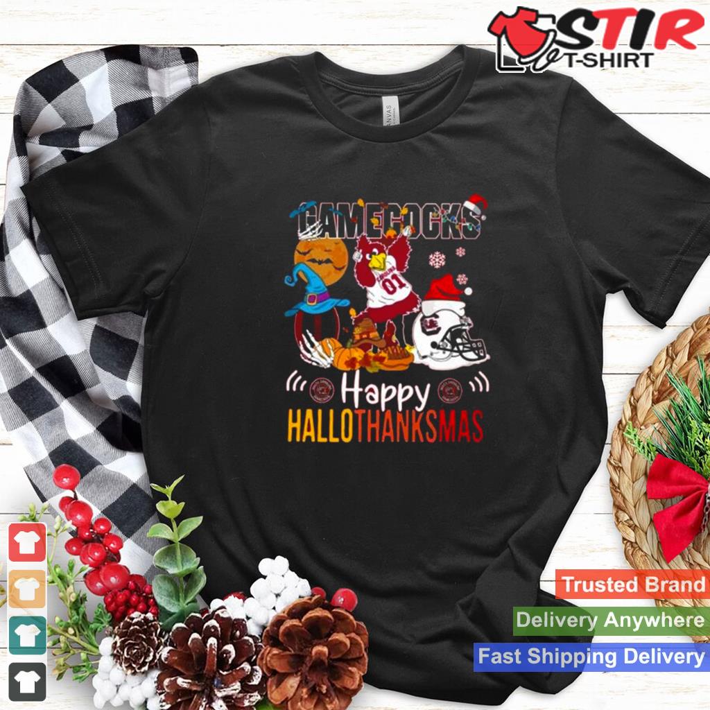 Ncaa South Carolina Gamecocks Mascot Happy Hallothanksmas Shirt TShirt Hoodie Sweater Long