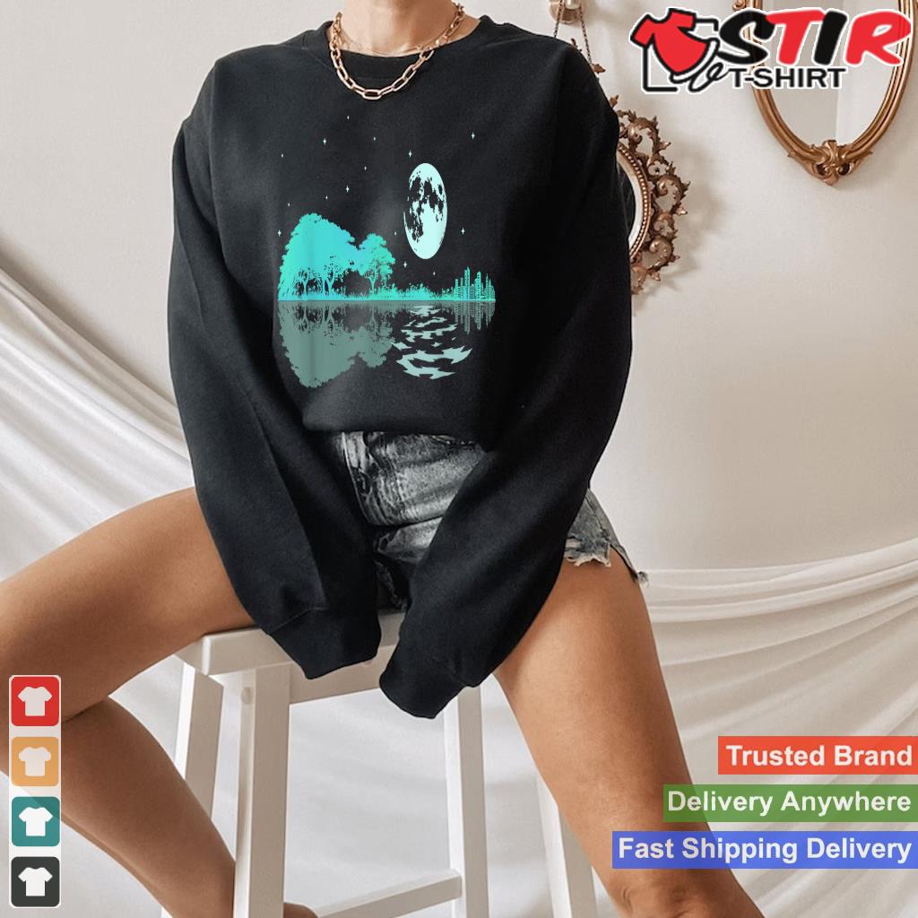 Night Lake Acoustic Guitar Reflections Cool Guitar Lover Shirt Hoodie Sweater Long Sleeve