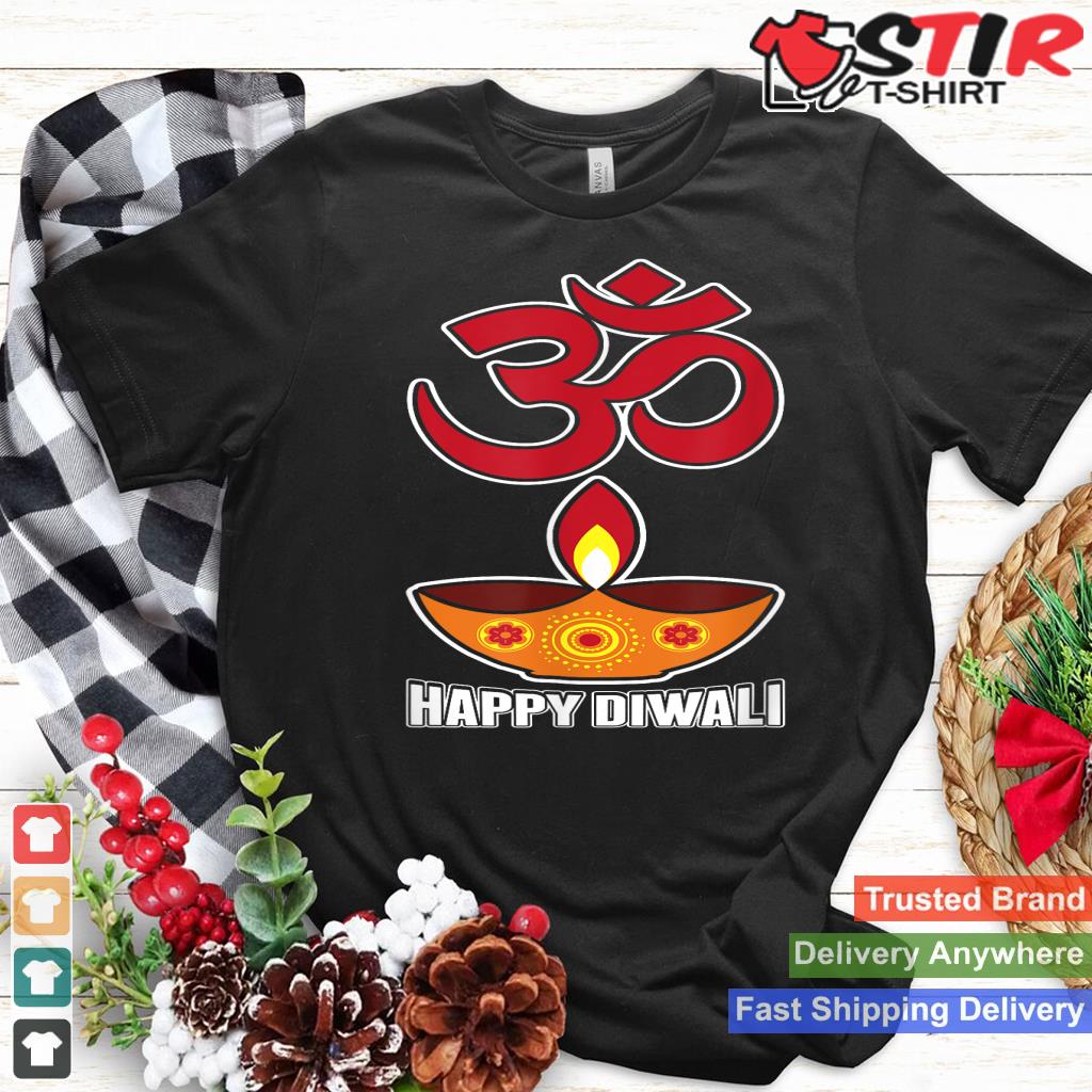 Om And Candle Happy Diwali Hindu Festival Holiday_1 Shirt Hoodie Sweater Long Sleeve