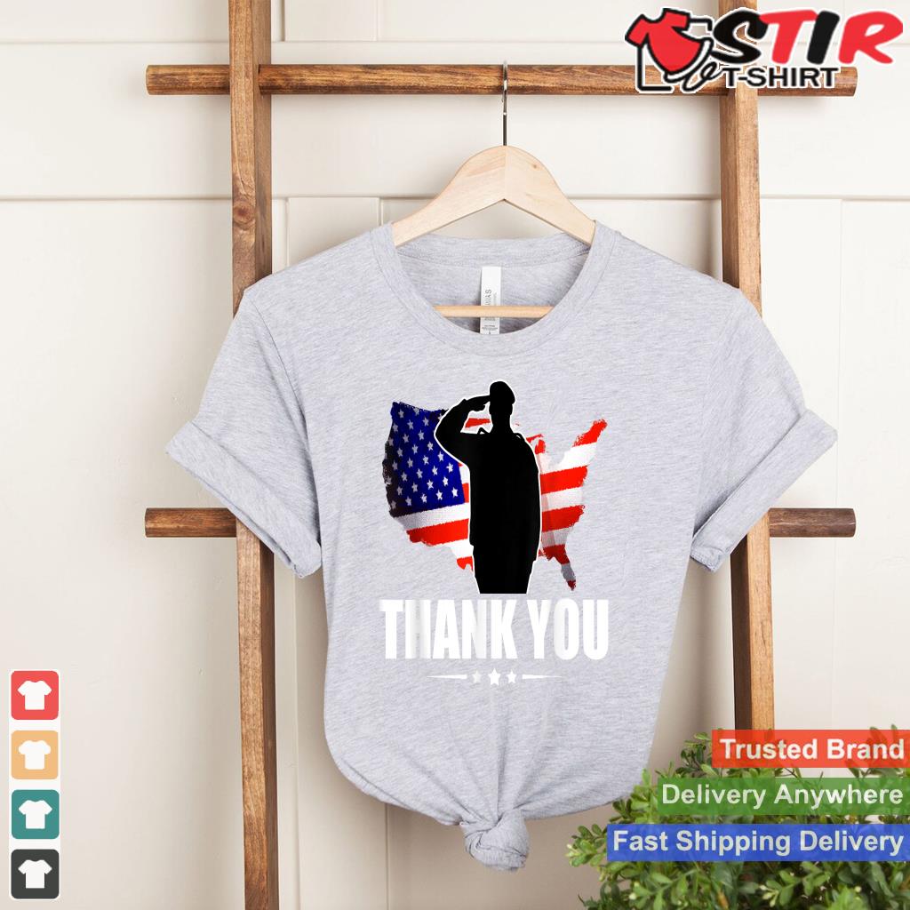 Patriotic American Flag Thank You For Your Service Veteran Shirt Hoodie Sweater Long Sleeve
