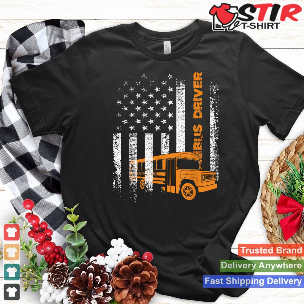 Patriotic Bus Driver Usa American Flag   School Bus Driver Shirt Hoodie Sweater Long Sleeve