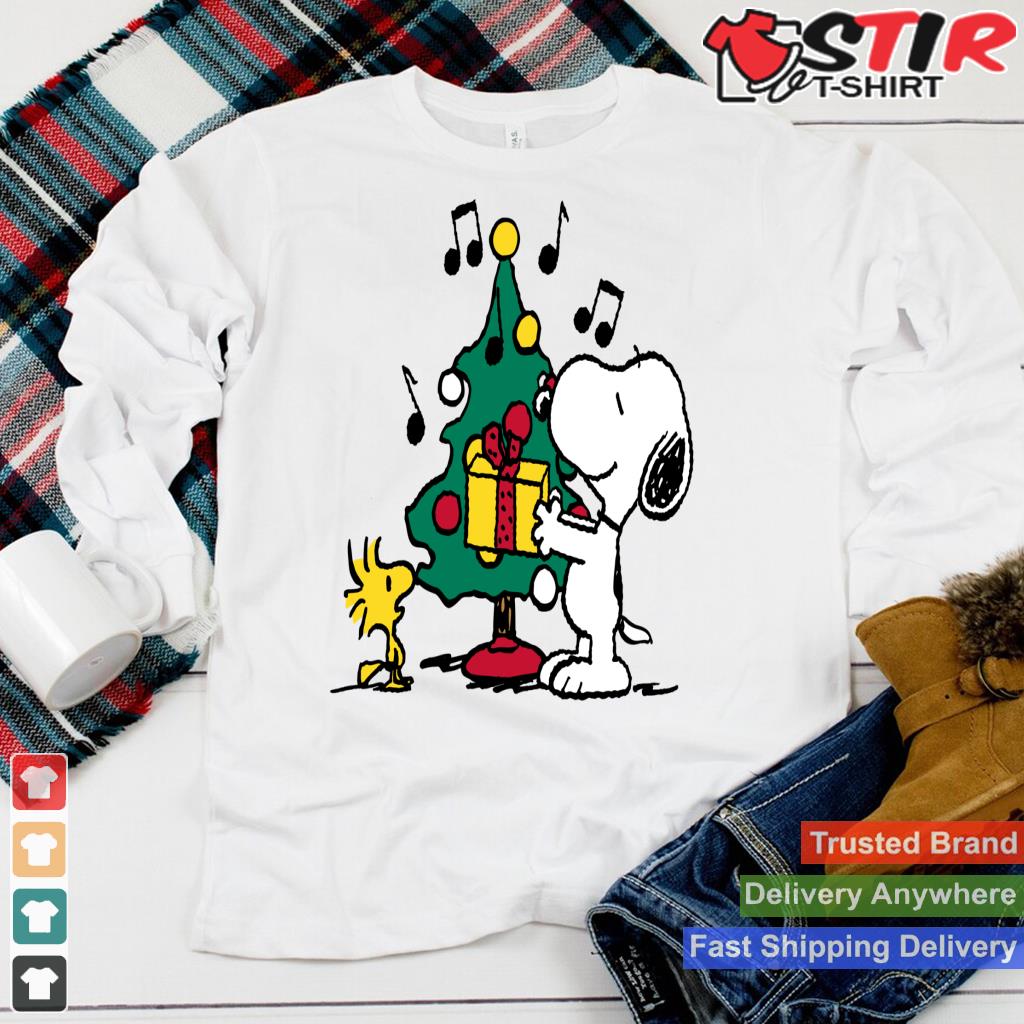 Peanust Snoopy And Woodstock Holiday Christmas Tree Long Sleeve Shirt Hoodie Sweater Long Sleeve