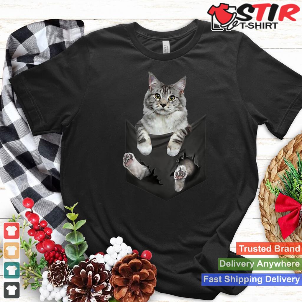 Peeking Cat, Grey Cat In Pocket T Shirt Cats Tee Shirt_1 Shirt Hoodie Sweater Long Sleeve