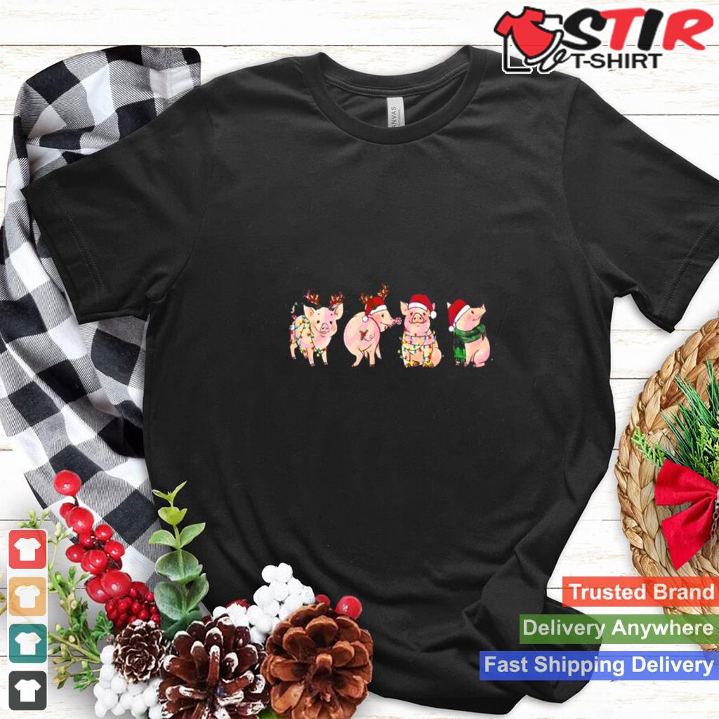 Pig Christmas 2023 Santa Hat Shirt TShirt Hoodie Sweater Long
