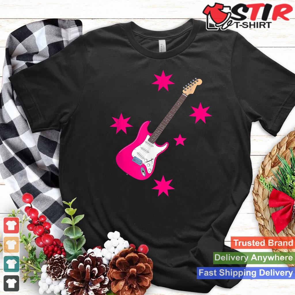 Pink Rock Electric Guitar  Cool T Shirt For Rock Star Girls_1 Shirt Hoodie Sweater Long Sleeve