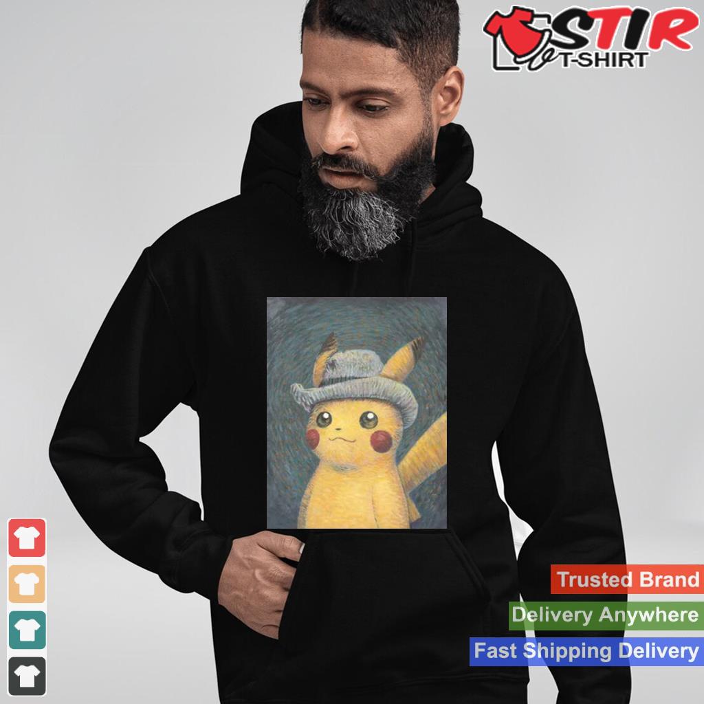 Pokemon X Van Gogh Museum Pikachu Portrait Inspired By Van Gogh Self Portrait T Shirt Shirt Hoodie Sweater Long Sleeve